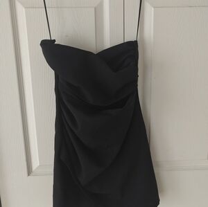 Zara Chic Black Strapless Dress